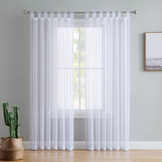 Sheer Voile Tab Top Curtain Panels
