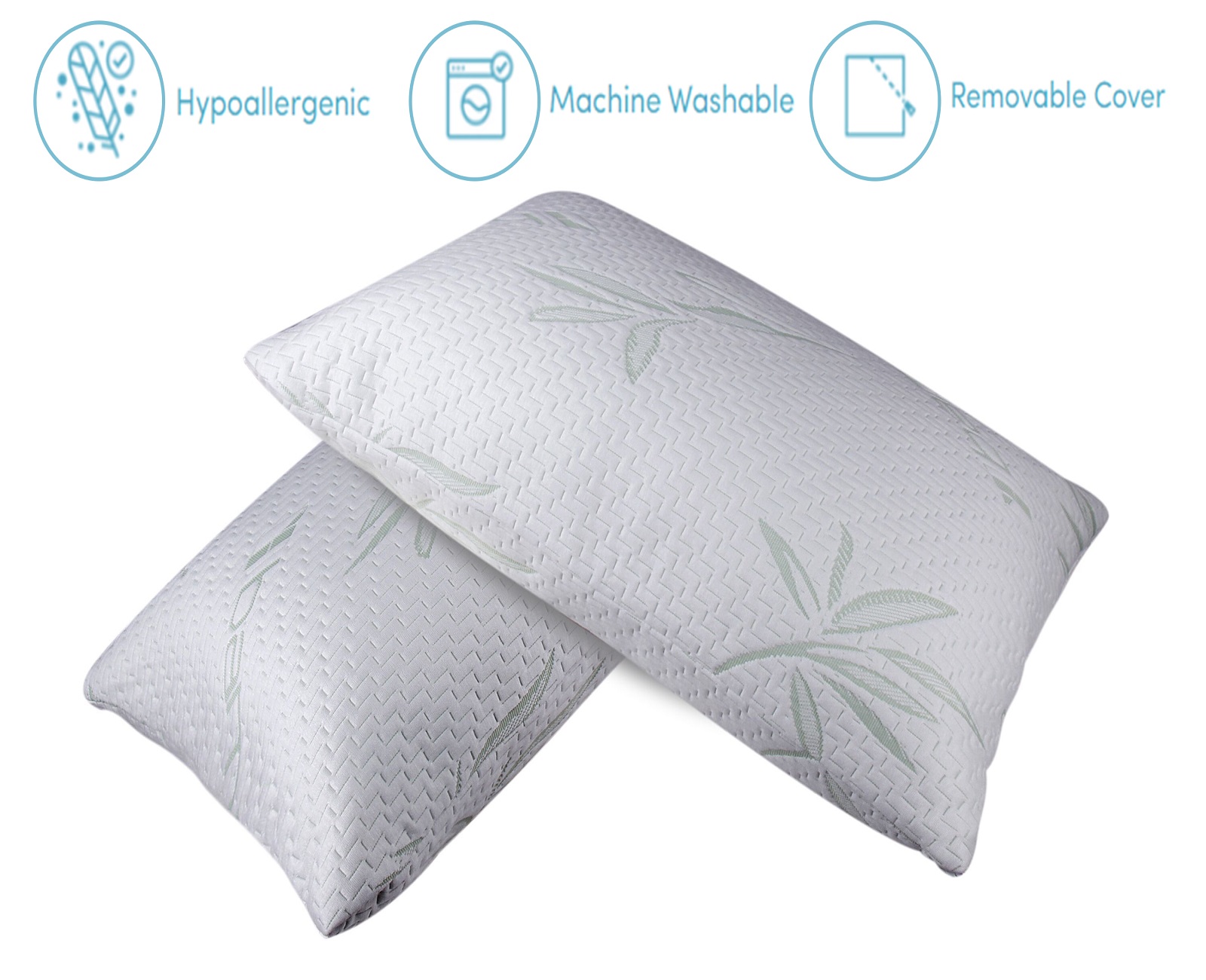 Sleepsia Bamboo Pillow Shredded Memory Foam Bed Pillow for Side
